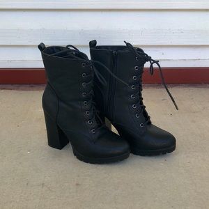 Heeled combat boots